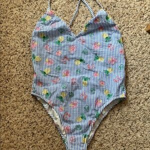 Floral Striped One-Piece Swimsuit